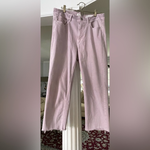 J.Jill women’s size 10P denim pants with raw hem color Lilac and stretch. - Picture 1 of 8